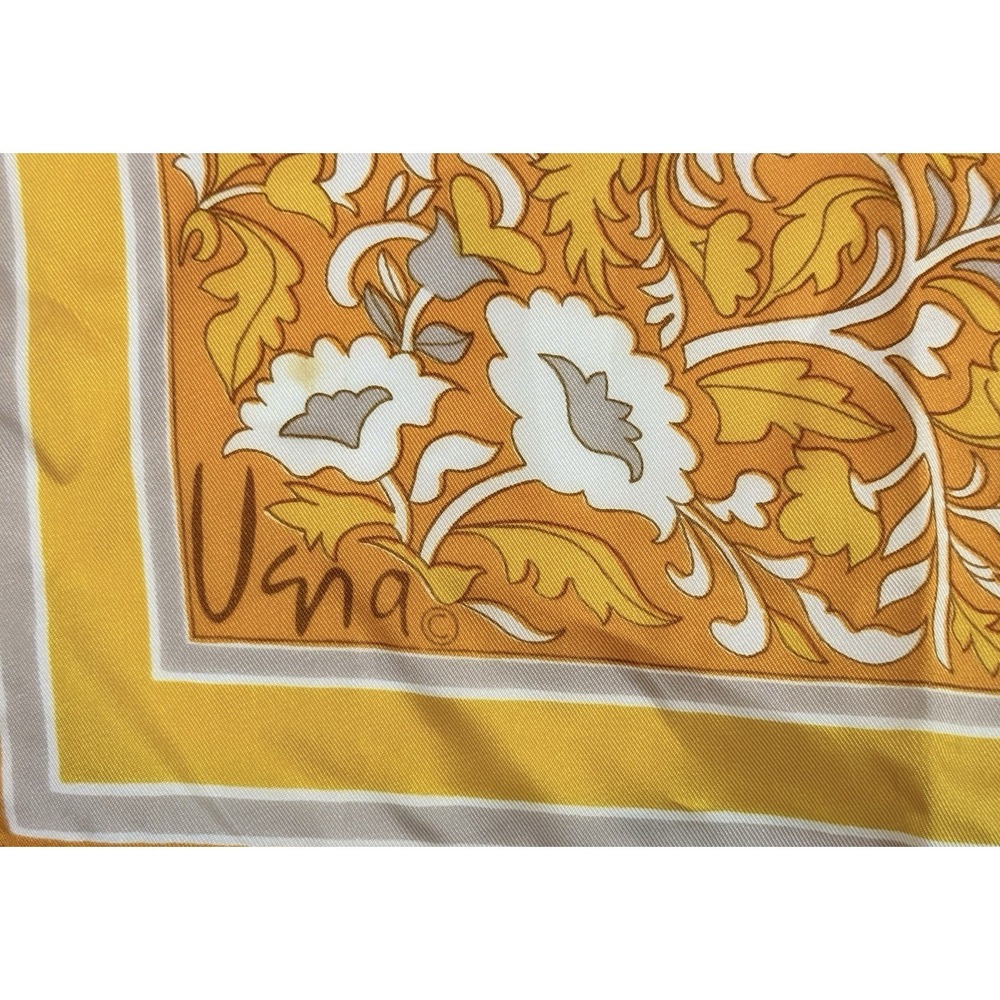 Vintage Vera‎ Neumann Scarf Orange Floral Mod 70s Signed Square